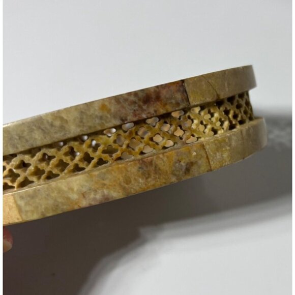 Handcrafted Heart Shaped Trinket Box Soapstone‎ Inlay Lattice - Picture 6 of 6